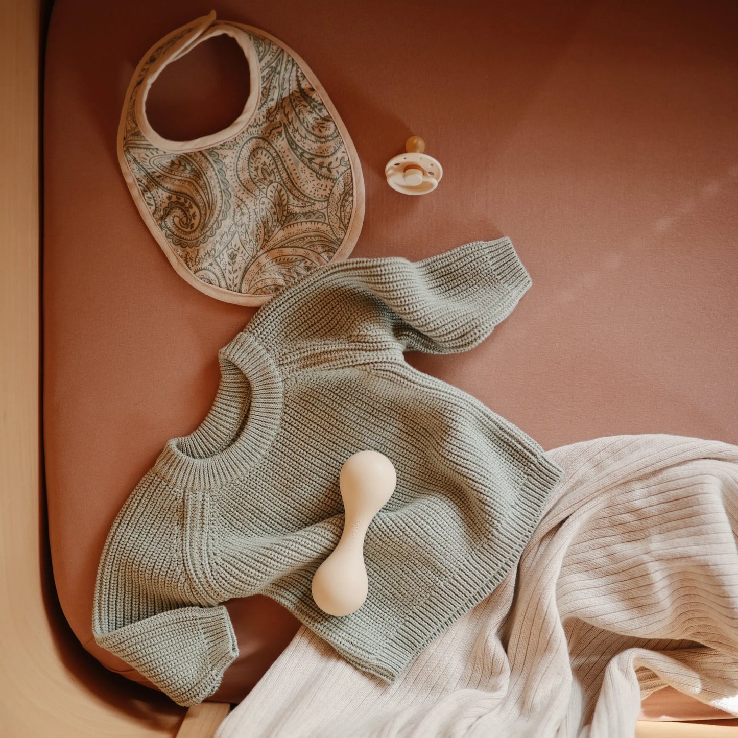 Muslin Bibs for Babies with Dual Snap Closure - Soft and Absorbent Multi-Layered Design Mushie