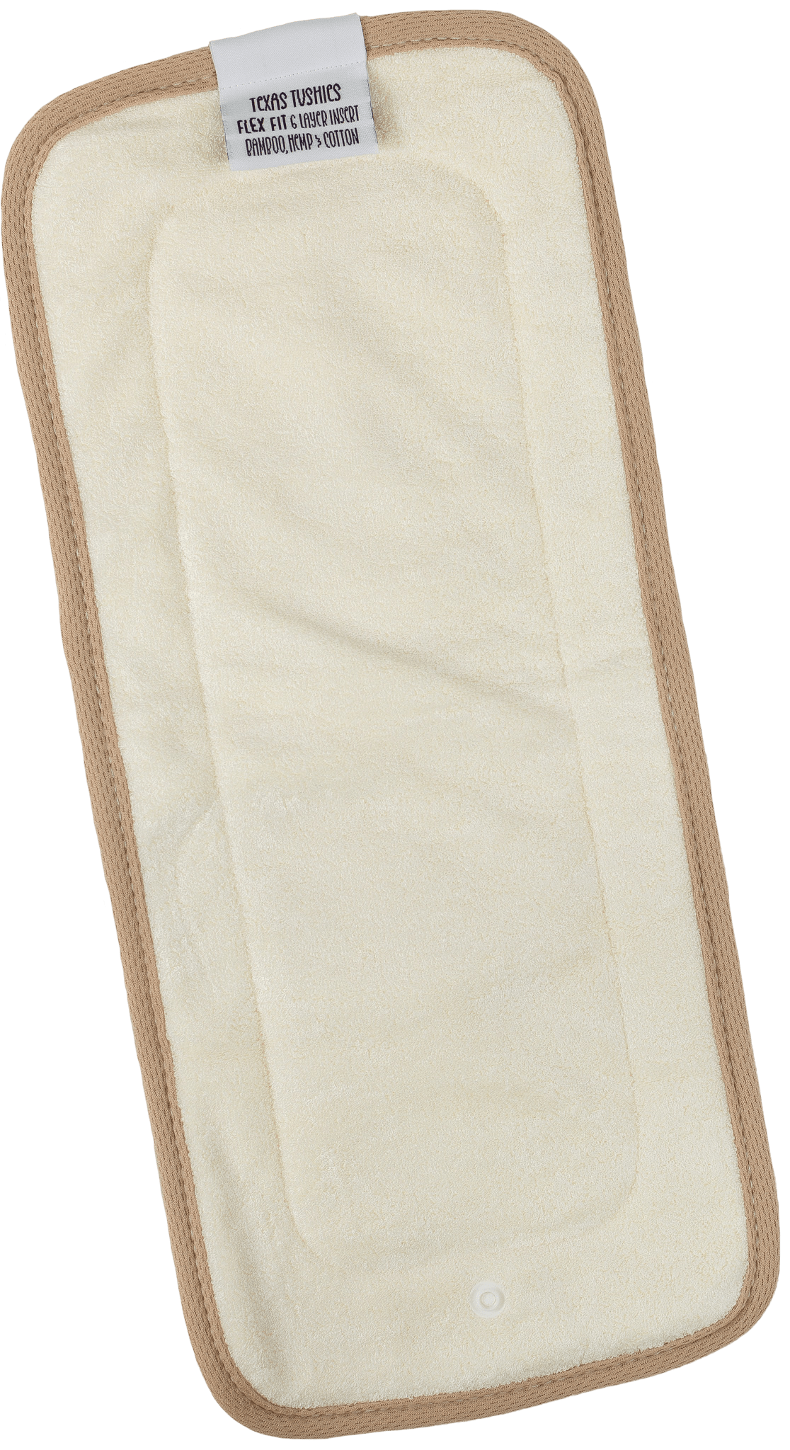 Flex Fit 6 Layer Natural Fiber Cloth Diaper Insert with Bamboo Terry and Hemp Cotton Core Texas Tushies