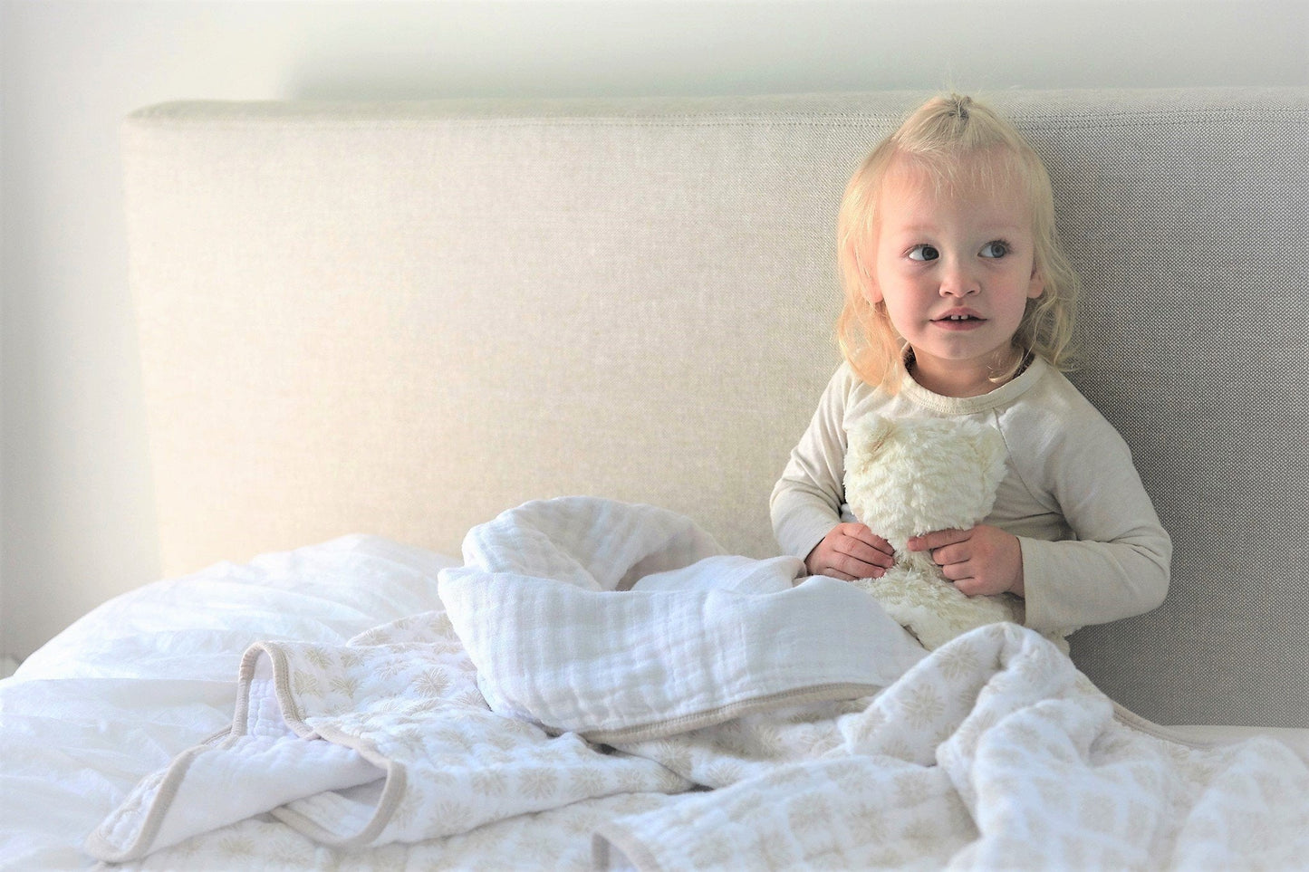 Flower Child Cotton Muslin Newcastle Blanket for Kids Soft Breathable Cuddly Four Layer Natural Cotton Newcastle Classics
