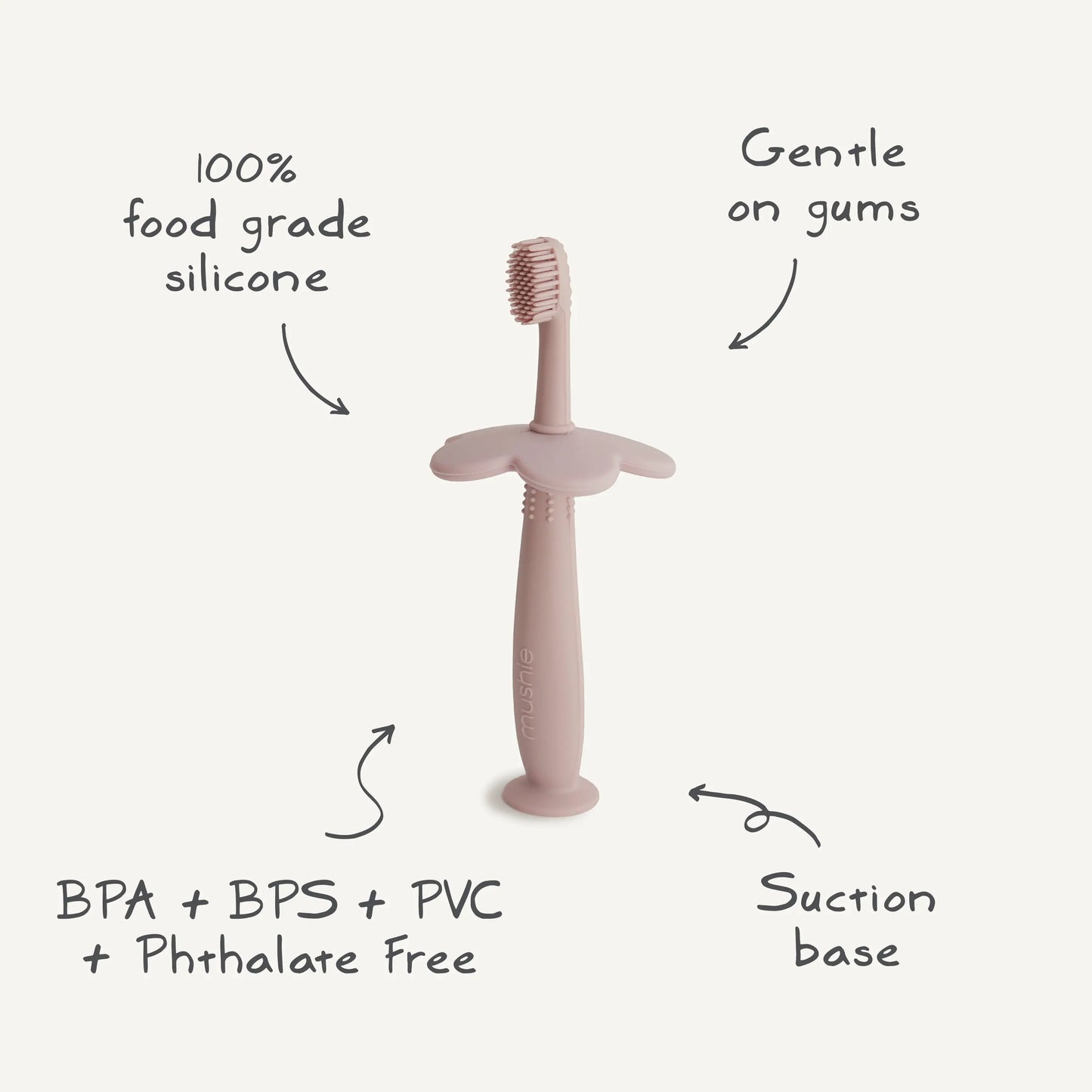 Flower Training Toothbrush for Kids - Soft Silicone Bristles for Gentle Cleaning and Gum Stimulation Mushie