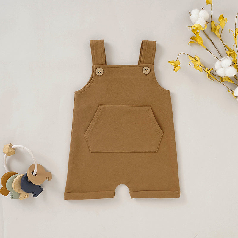 French Terry Baby Overall with Buttons and Front Pocket Organic Cotton Spandex Blend Newcastle Classics