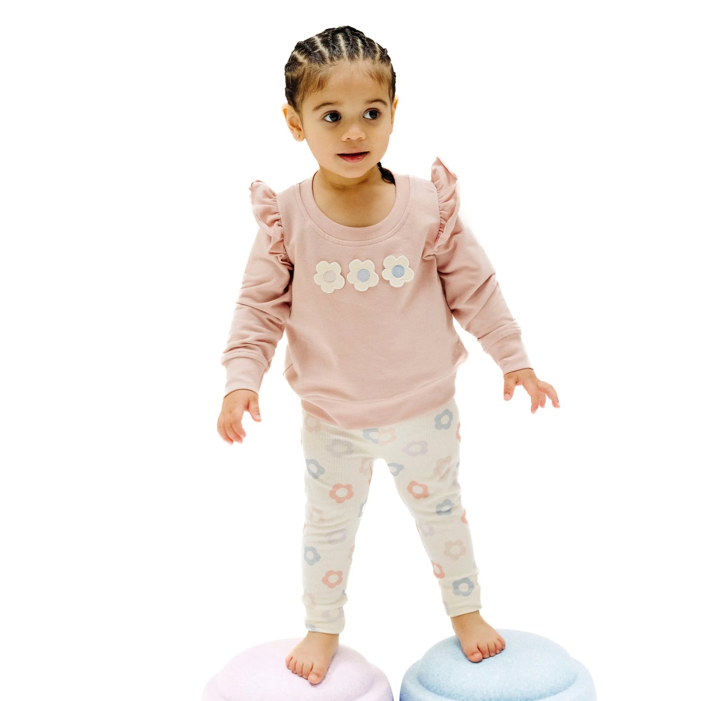 French Terry Ruffle Sweatshirt And Leggings Set Daisy Pop By Angel Dear Angel Dear