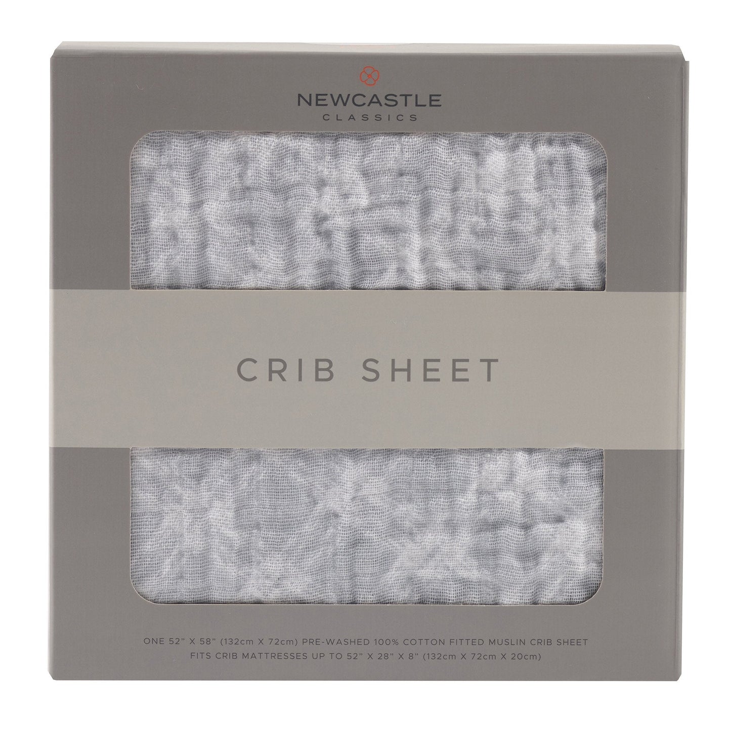 Glacier Grey Plaid Cotton Muslin Crib Sheet 100 Percent Natural Breathable Soft Material Newcastle Classics