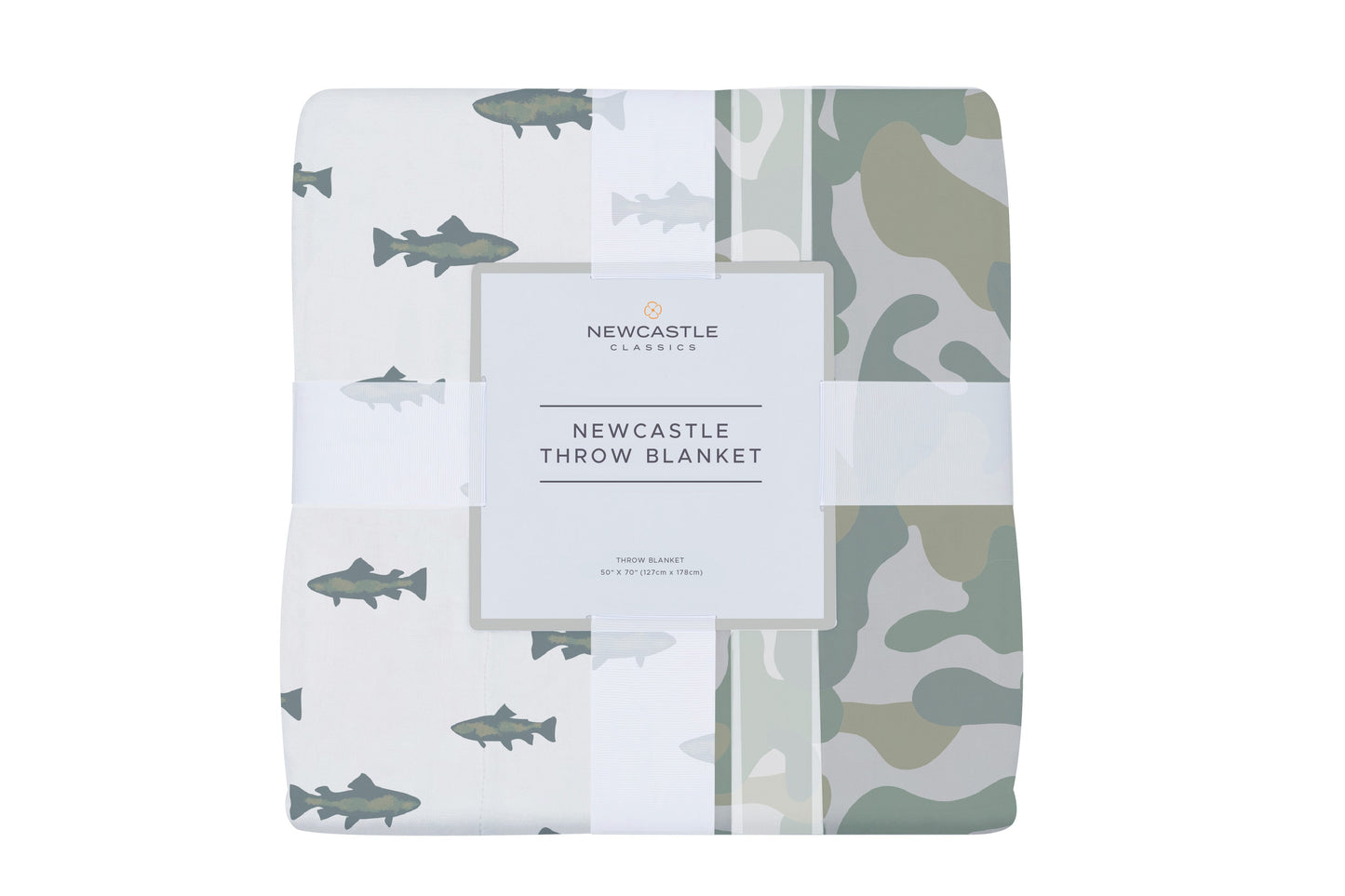 Gone Fishing and Hunter's Camo Bamboo Newcastle Throw Blanket 50 X 70 Inches Newcastle Classics