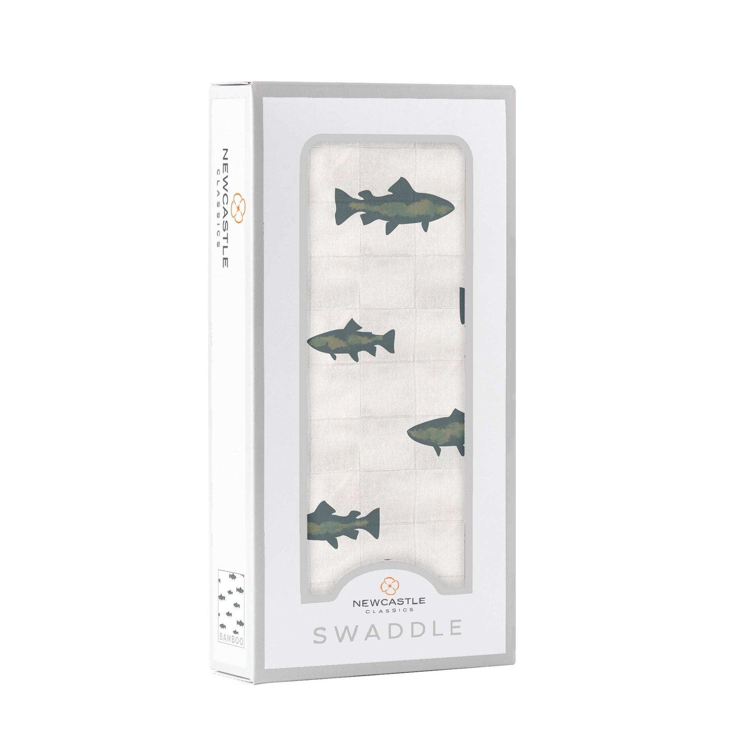 Gone Fishing Bamboo Muslin Swaddle Blanket Soft Breathable Multiuse Cover Newcastle Classics
