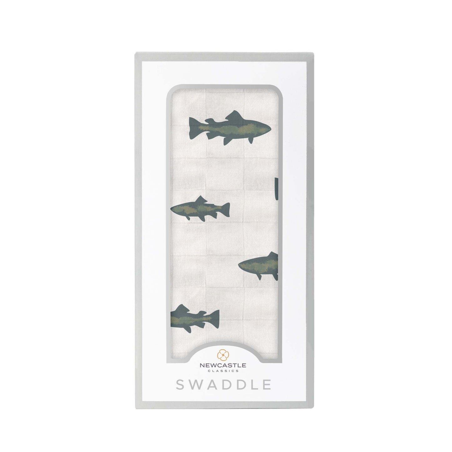 Gone Fishing Bamboo Muslin Swaddle Blanket Soft Breathable Multiuse Cover Newcastle Classics