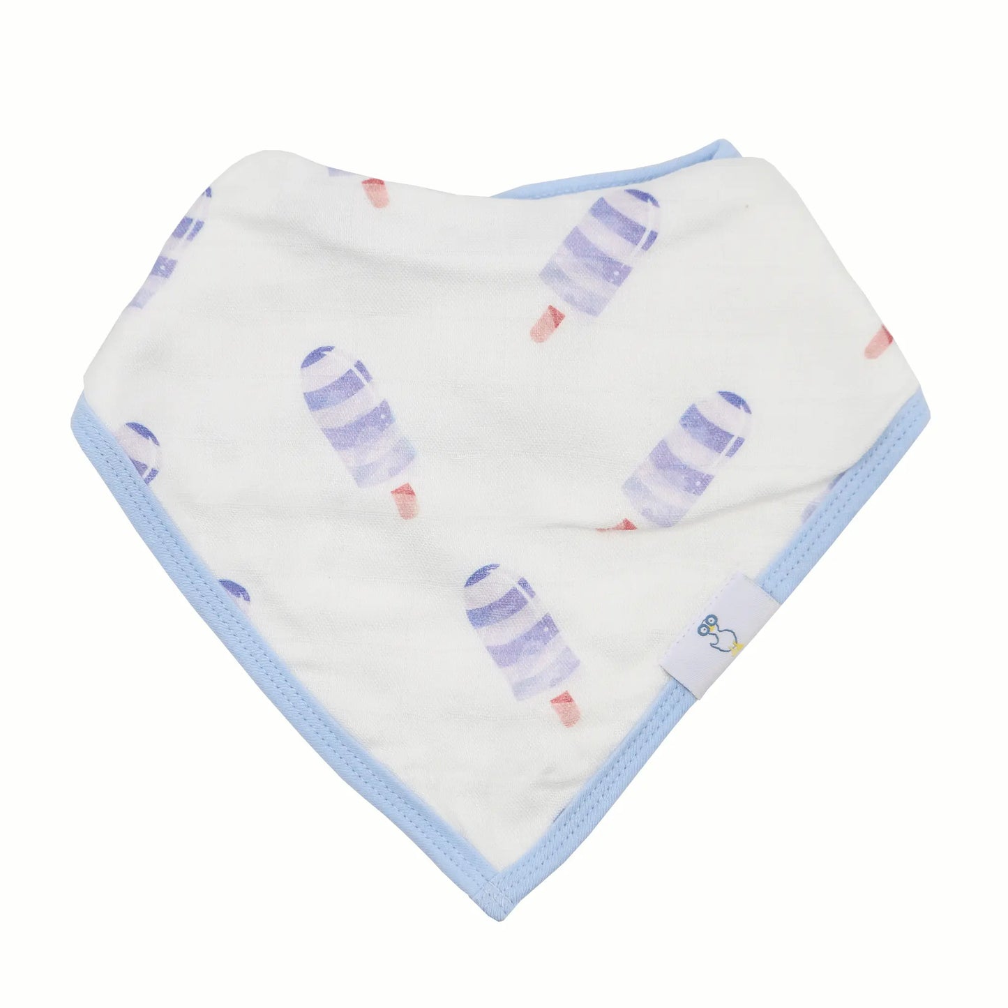 Popsicle And Stripes Blue 2 Pack Muslin And Terry Cloth Bib Set Goosewaddle® | Newborn Baby Blankets Toys Teethers Bibs & More