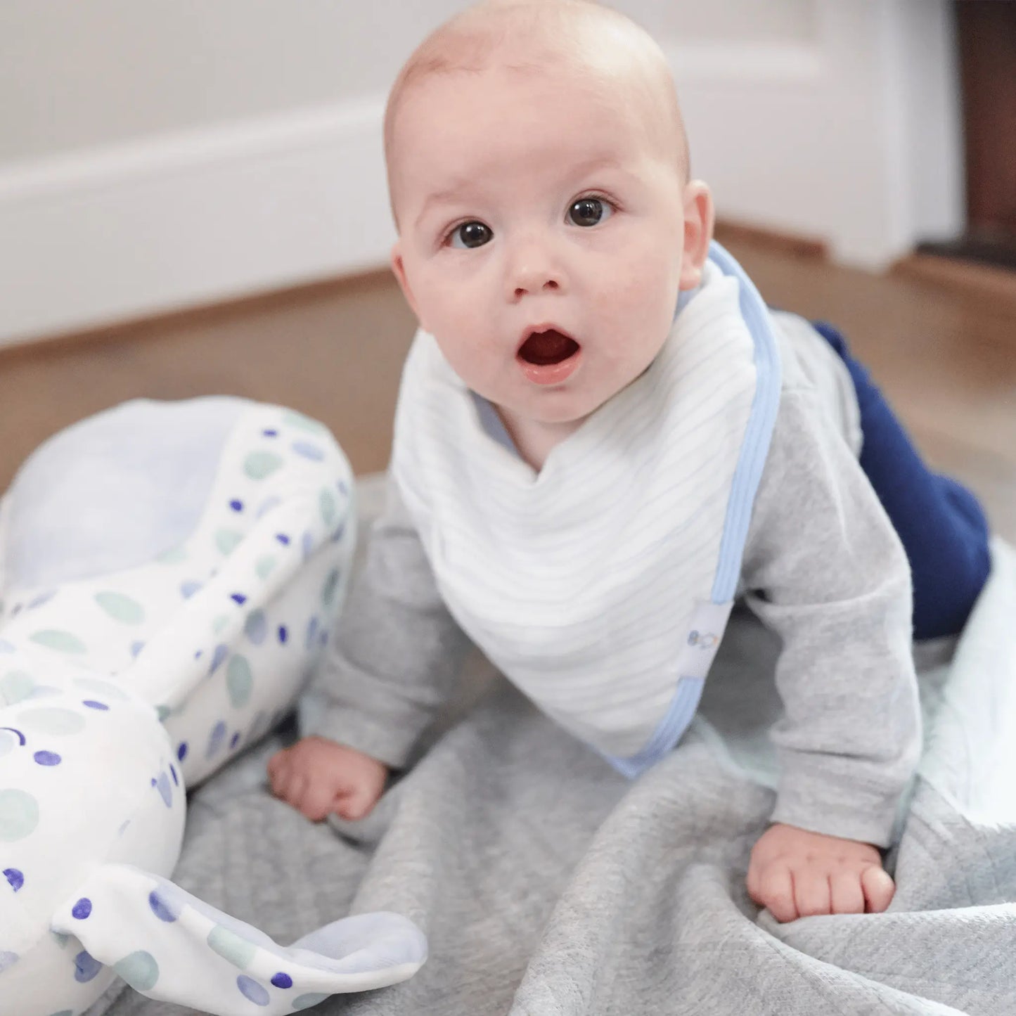 Popsicle And Stripes Blue 2 Pack Muslin And Terry Cloth Bib Set Goosewaddle® | Newborn Baby Blankets Toys Teethers Bibs & More