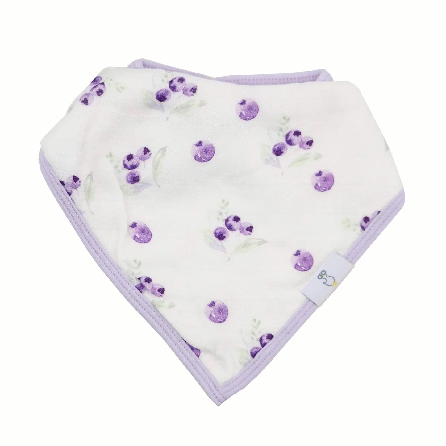 Blueberries And Flowers Lavender 2 Pack Muslin And Terry Cloth Bib Set Goosewaddle® | Newborn Baby Blankets Toys Teethers Bibs & More