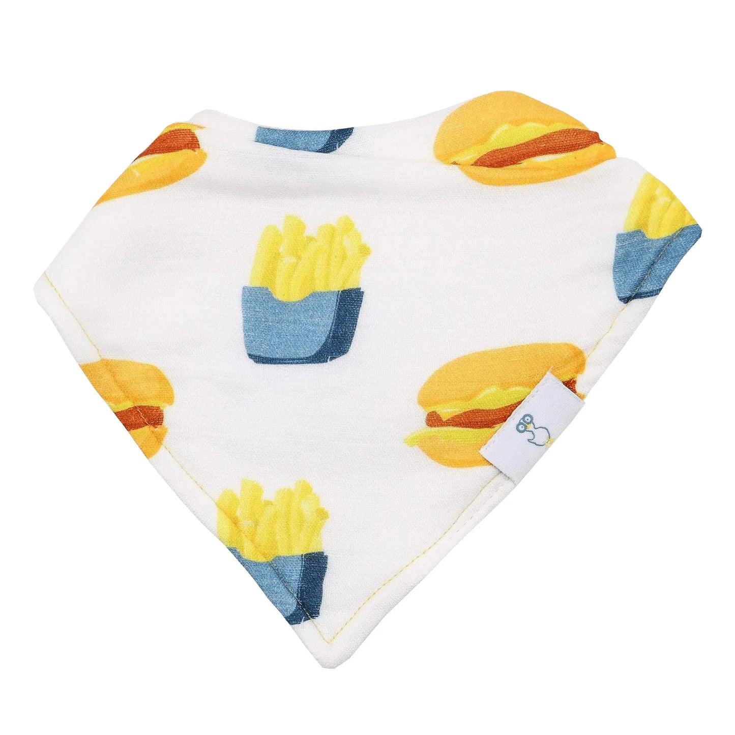 Small Fry and Burgers and Fries 2 Pack Muslin and Terry Cloth Bib Set for Babies Goosewaddle® | Newborn Baby Blankets Toys Teethers Bibs & More
