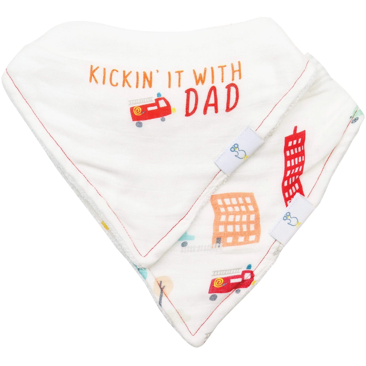 Dad and Buildings 2 Pack Muslin and Terry Cloth Bib Set for Babies Goosewaddle® | Newborn Baby Blankets Toys Teethers Bibs & More