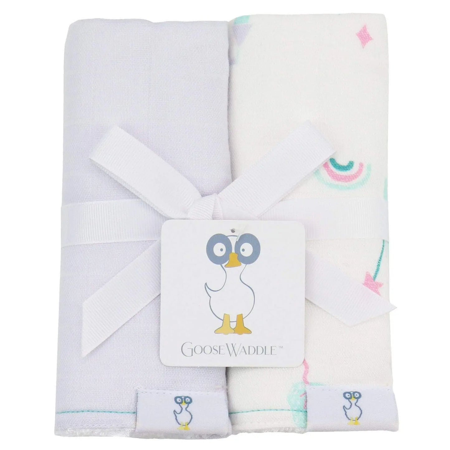 Castles And Lavender 2 Pack Muslin And Terry Cloth Burp Cloths Goosewaddle® | Newborn Baby Blankets Toys Teethers Bibs & More