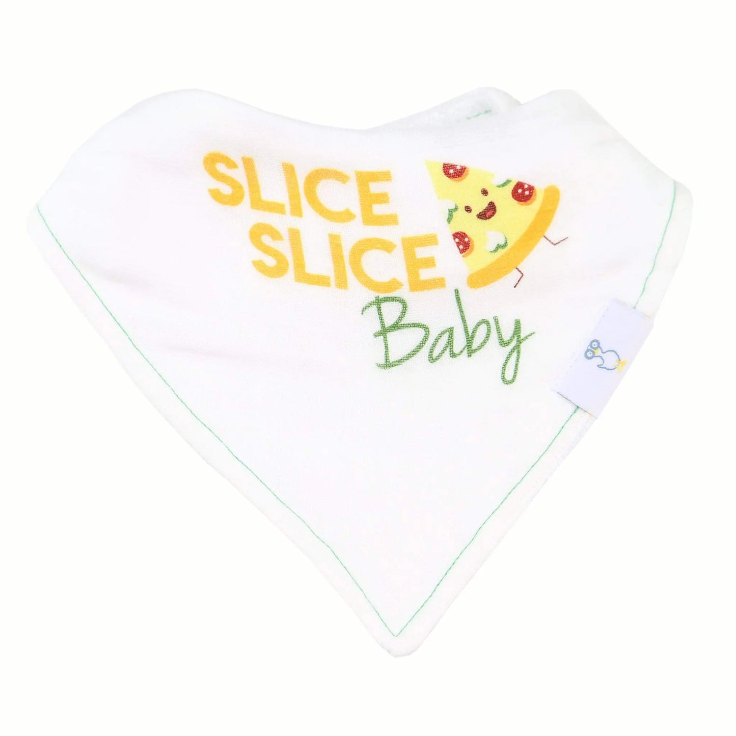 Slice Slice Baby Pizza Bib Set Two Pack Muslin and Terry Cloth Adjustable Bibs for Babies 3 to 36 Months Goosewaddle® | Newborn Baby Blankets Toys Teethers Bibs & More