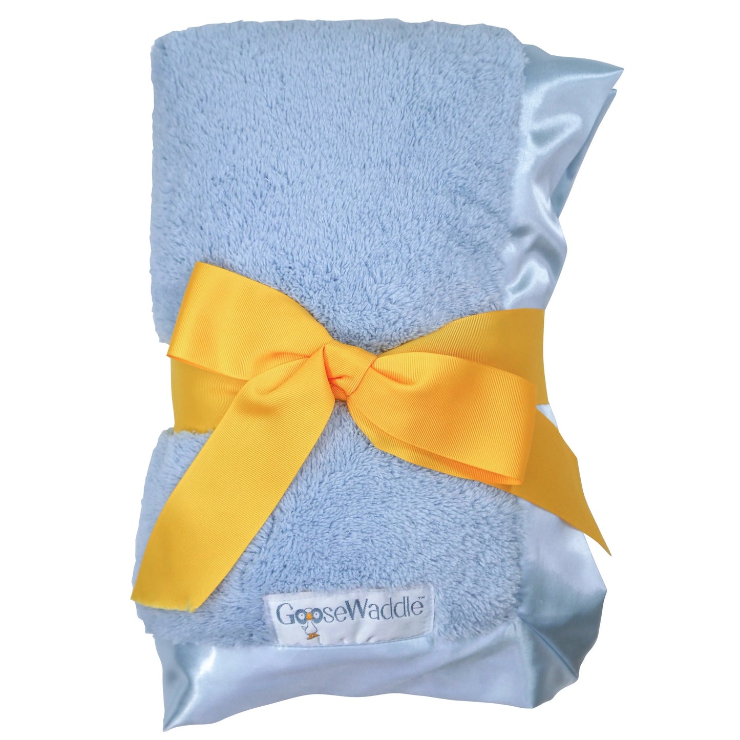 Luxury Baby Blanket with Satin Trim in Pastel Pink White or Blue Goosewaddle® | Newborn Baby Blankets Toys Teethers Bibs & More