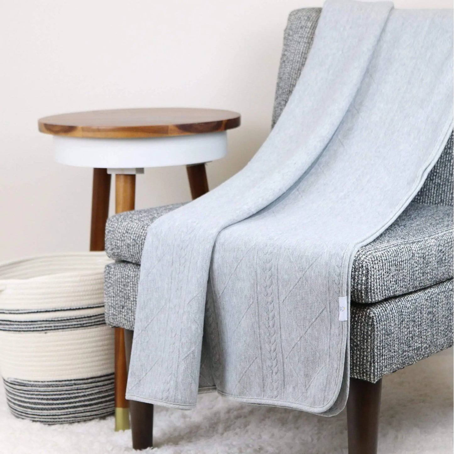 Gray 50 Inch by 60 Inch Full Size Knit Throw Blanket Goosewaddle® | Newborn Baby Blankets Toys Teethers Bibs & More