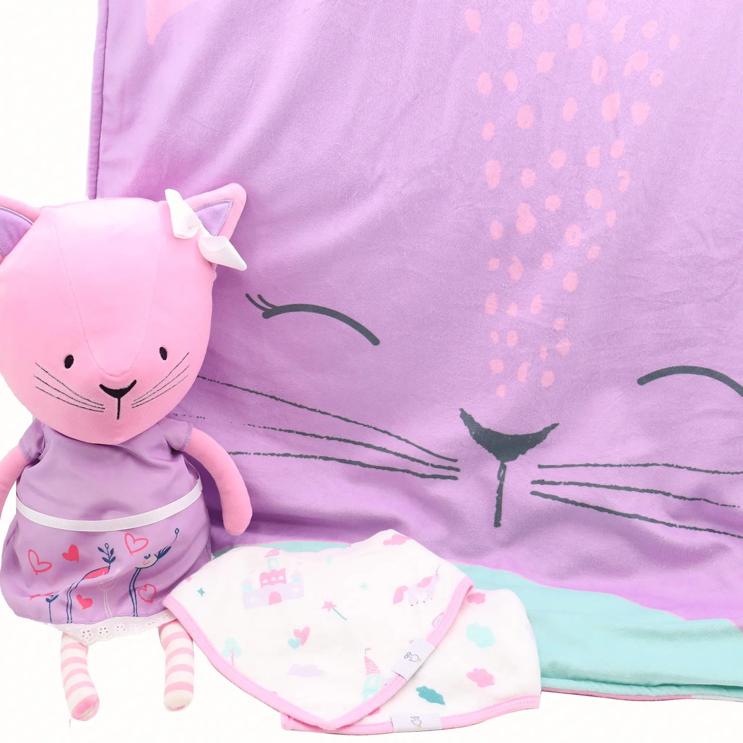 Lucy Kitty Plush Doll with Dress 16 Inch Soft Safe for Infants Goosewaddle® | Newborn Baby Blankets Toys Teethers Bibs & More