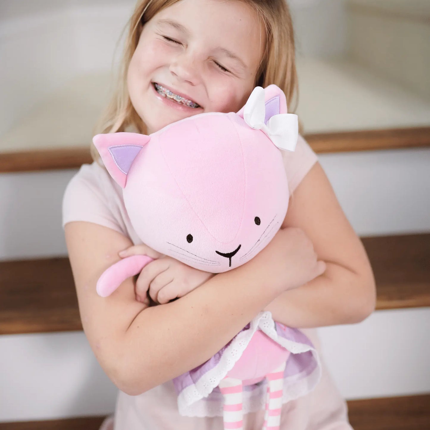 Lucy Kitty Plush Doll with Dress 16 Inch Soft Safe for Infants Goosewaddle® | Newborn Baby Blankets Toys Teethers Bibs & More