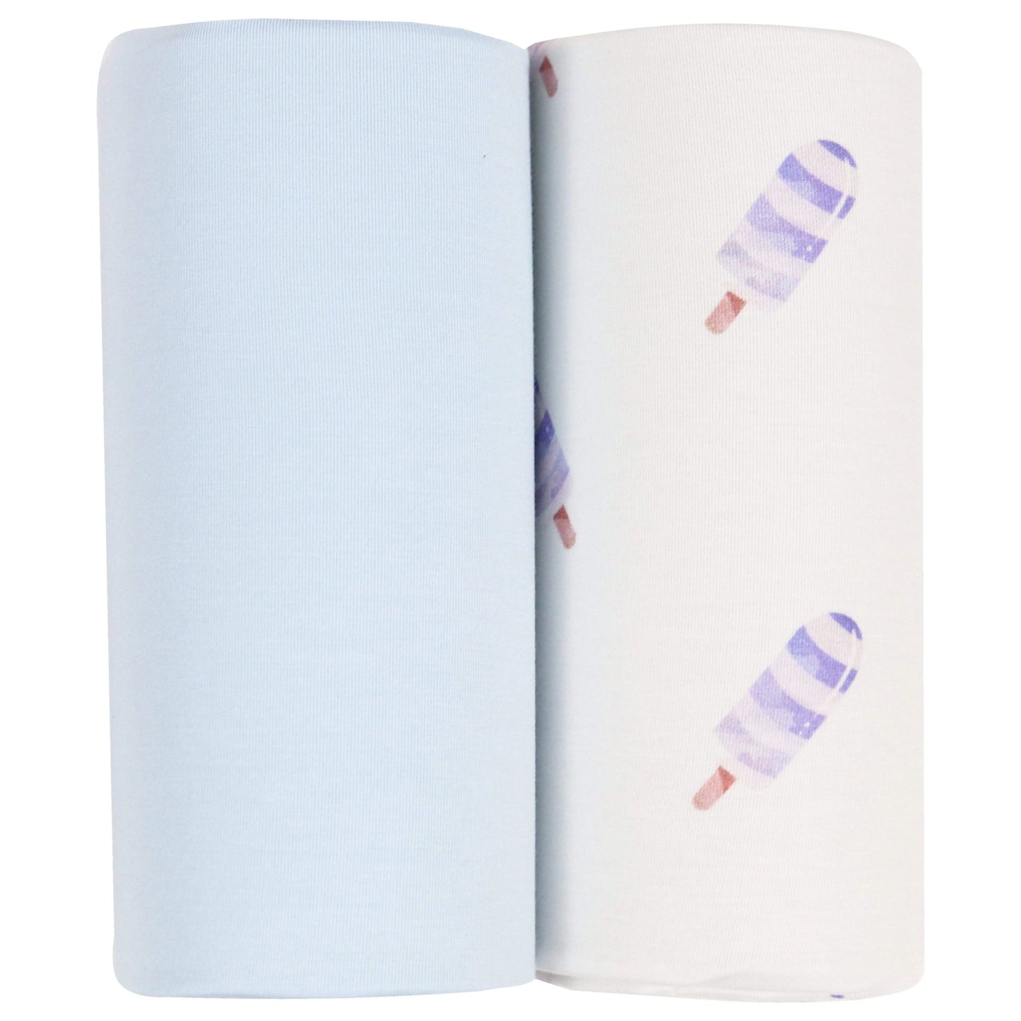 Blue Popsicle and Blue 2 Pack Swaddle Blanket for Infants and Toddlers.
