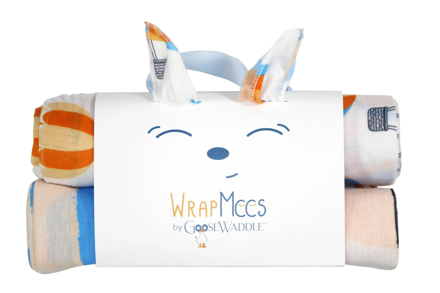 Bear and Hot Air Balloons 2 Pack Receiving Blankets for Newborns Goosewaddle® | Newborn Baby Blankets Toys Teethers Bibs & More