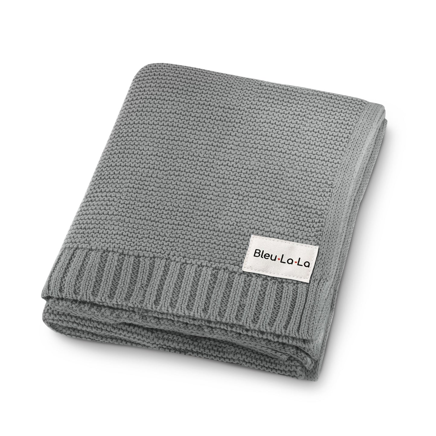 Heritage Knit 100 Percent Organic Cotton Luxury Knit Baby Swaddle Blanket Bleu La La