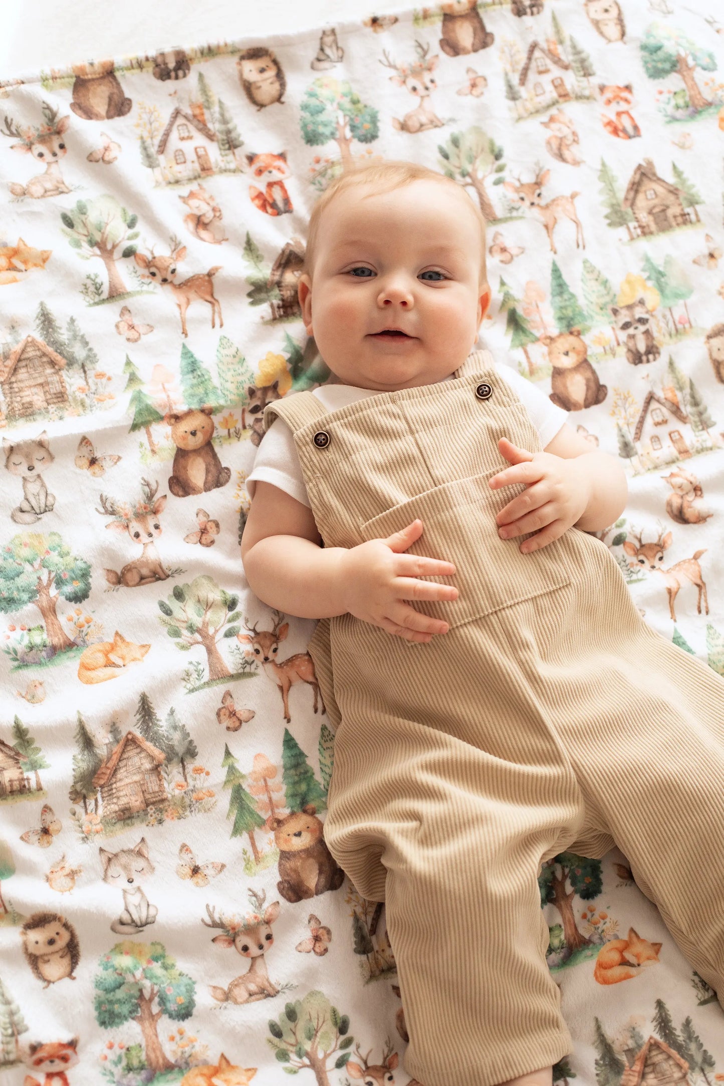 Baby & Toddler Minky Blanket - Woodsy Woodland Honey Lemonade