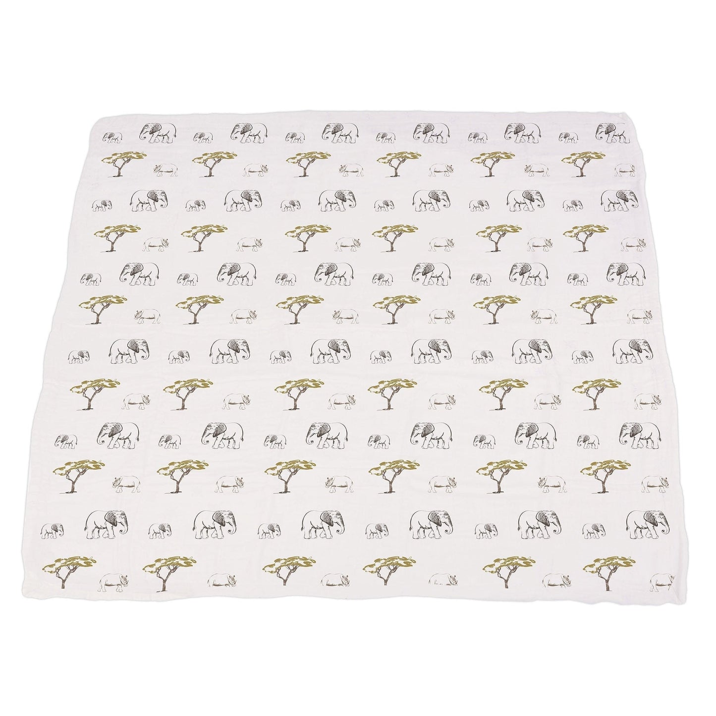 Hear Me Roar Lion Rhinos Elephants Bamboo Blanket 100 Percent Natural Bamboo Muslin 47 x 47 Inches Newcastle Classics