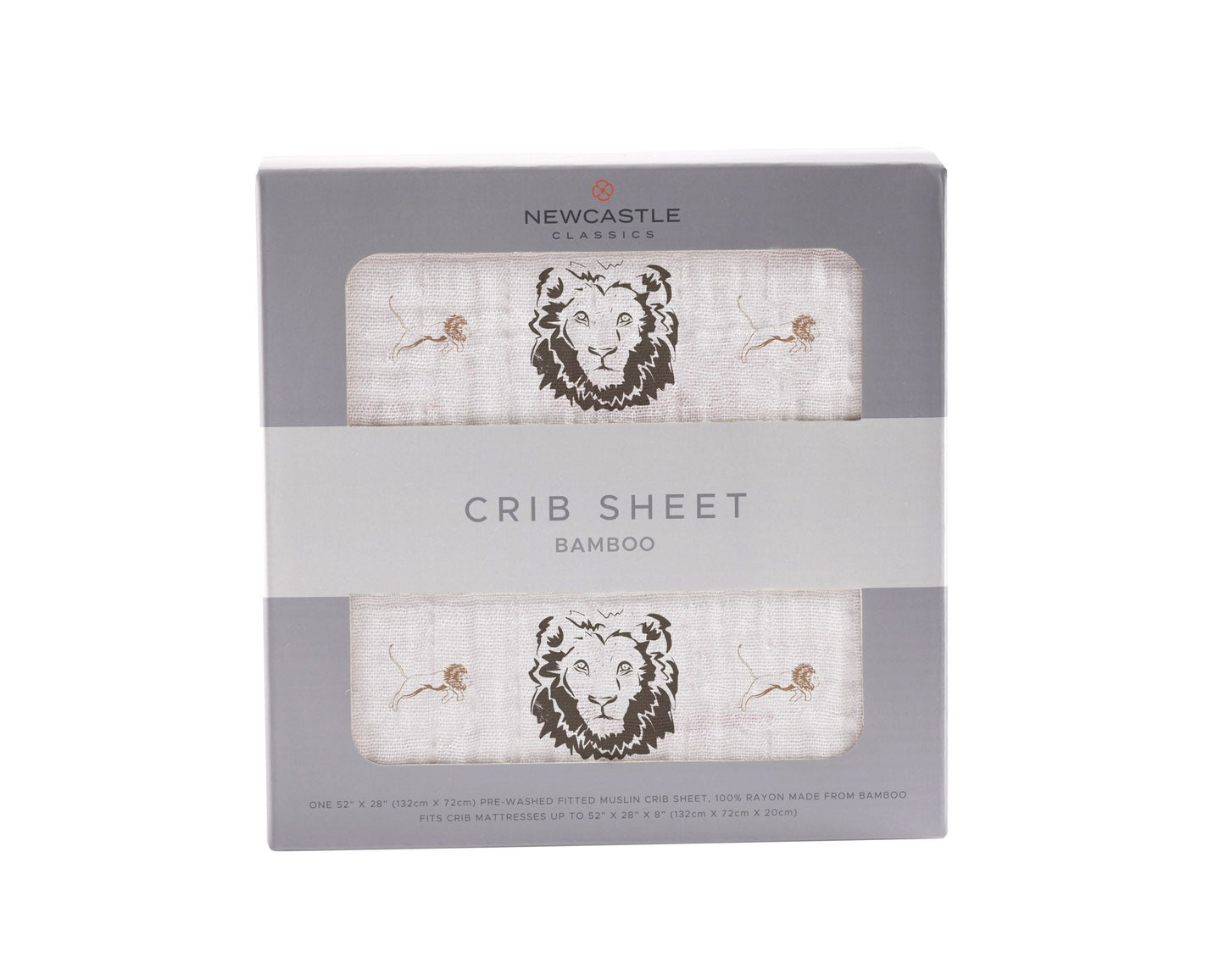 Hear Me Roar Lion Bamboo Muslin Crib Sheet 28x52 Inches Soft Breathable Baby Bedding Newcastle Classics