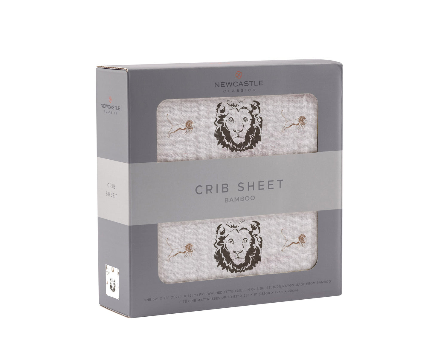Hear Me Roar Lion Bamboo Muslin Crib Sheet 28x52 Inches Soft Breathable Baby Bedding Newcastle Classics