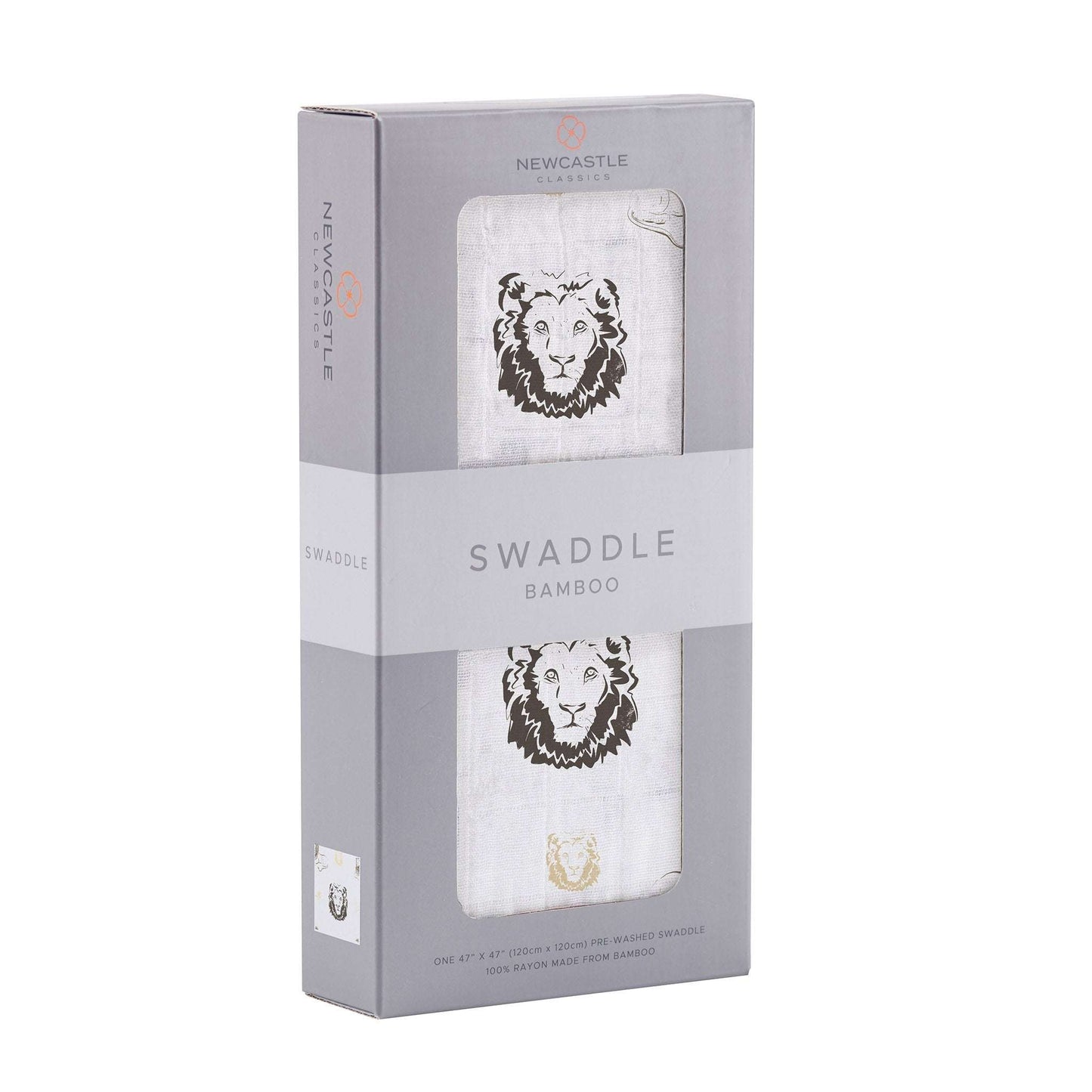 Hear Me Roar Lion Swaddle Soft Bamboo Muslin Blanket for Babies Newcastle Classics