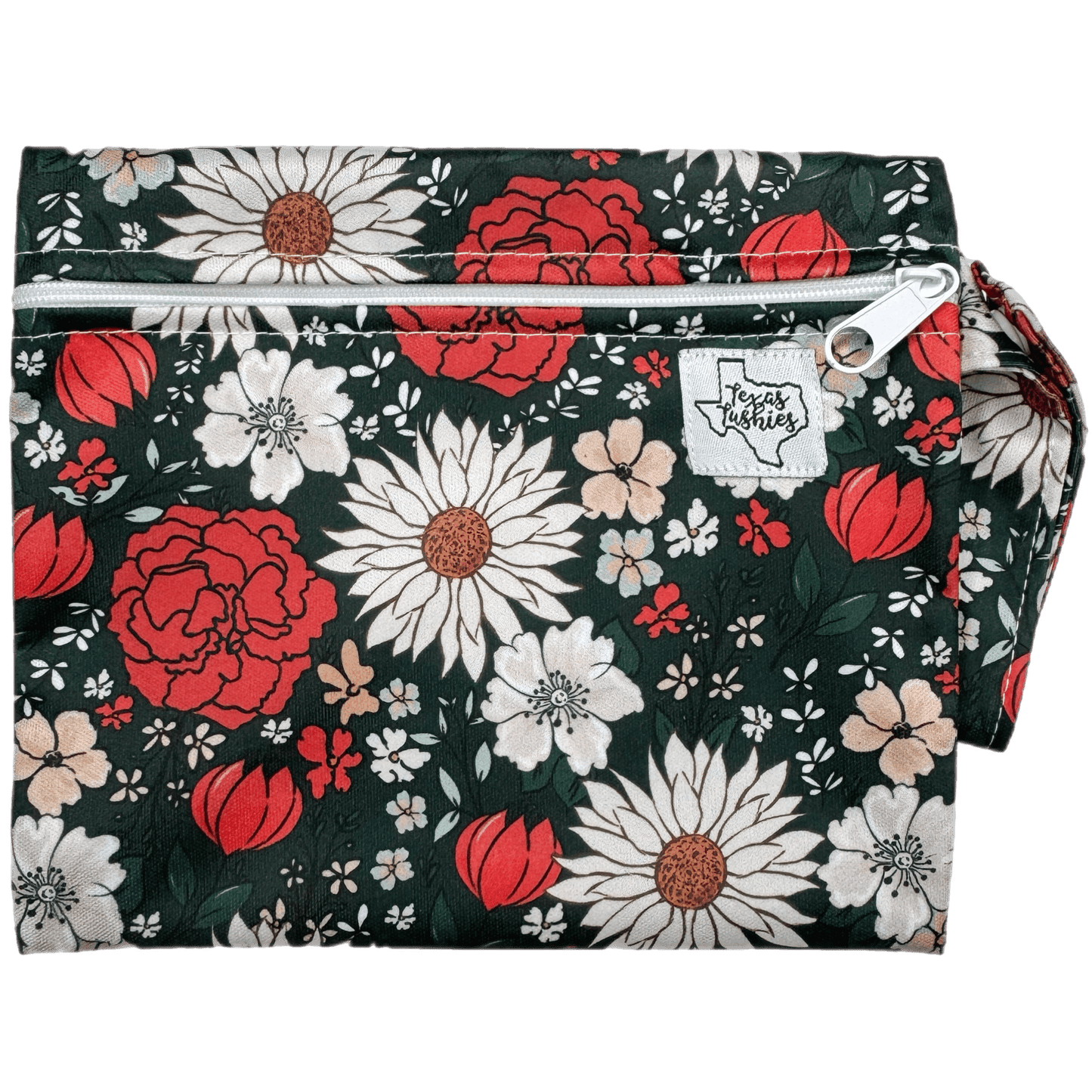 Holly Jolly Meadow Mini Wet Bag for Snacks Pacifiers Makeup and More Texas Tushies