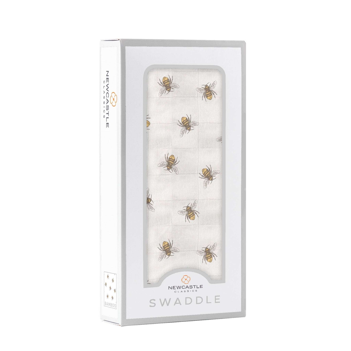 Honey Bee Bamboo Swaddle Blanket Soft Breathable Muslin Pre Washed Multi Use Nursing Cover Changing Pad Tummy Time Blanket Newcastle Classics