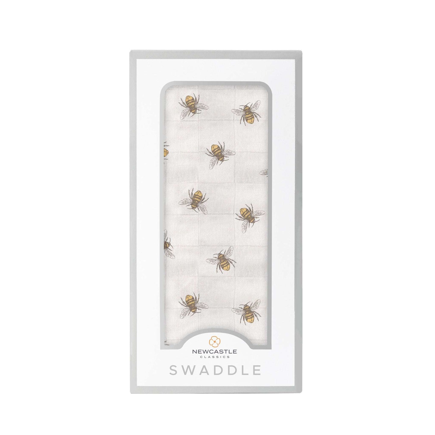 Honey Bee Bamboo Swaddle Blanket Soft Breathable Muslin Pre Washed Multi Use Nursing Cover Changing Pad Tummy Time Blanket Newcastle Classics