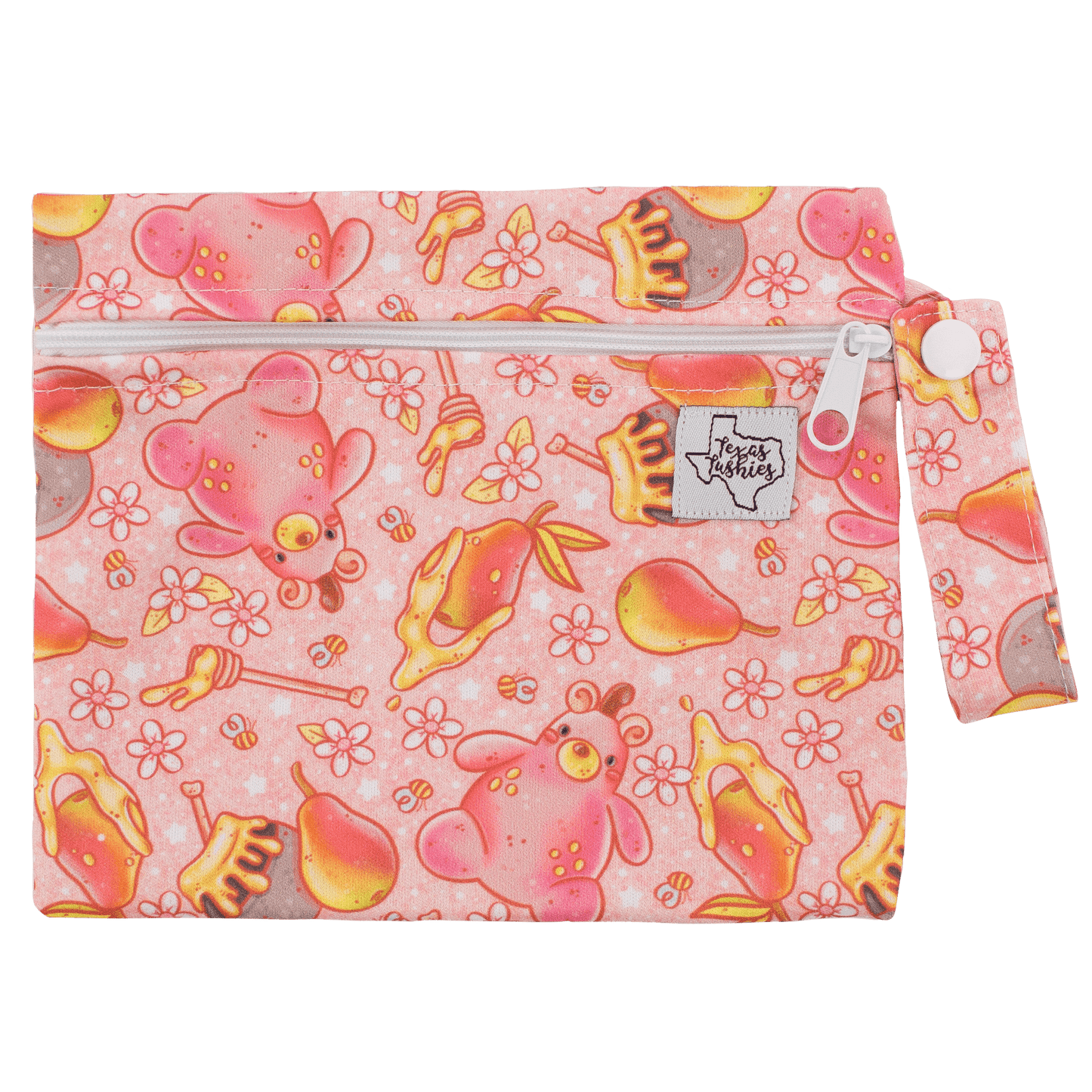 Honey Pear Mini Wet Bag for Snacks Diapers Makeup and More 6 by 7 Inches Texas Tushies