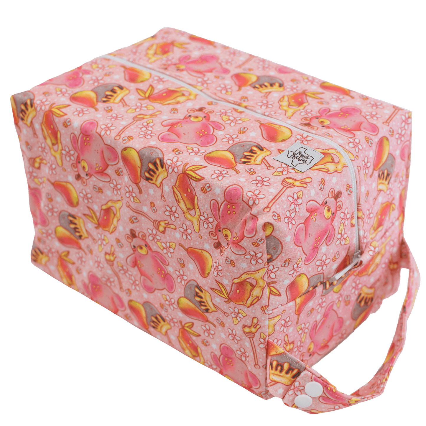 Honey Pear Diaper Pod With Zipper And Snap Handle For 8 To 12 Diapers Texas Tushies