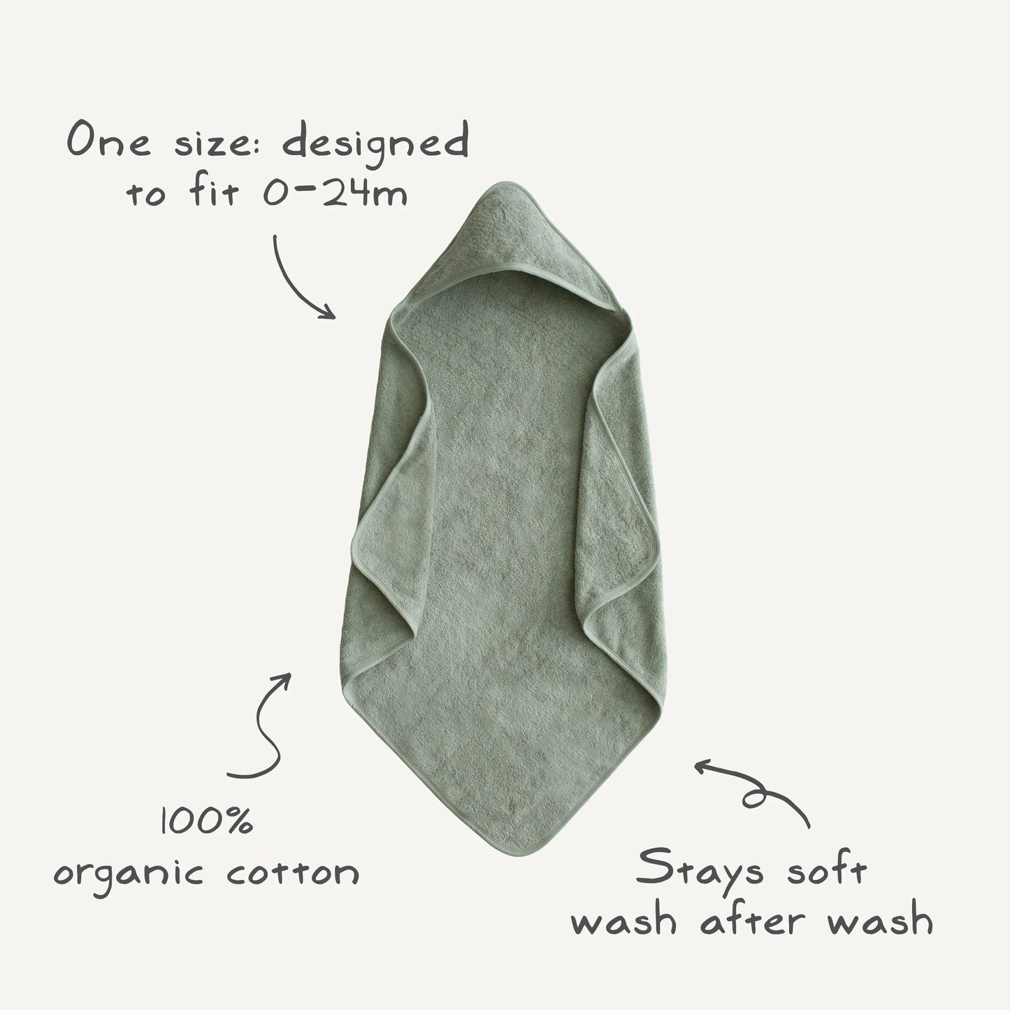Organic Cotton Baby Hooded Towel Soft and Absorbent for Cozy Cuddles Mushie