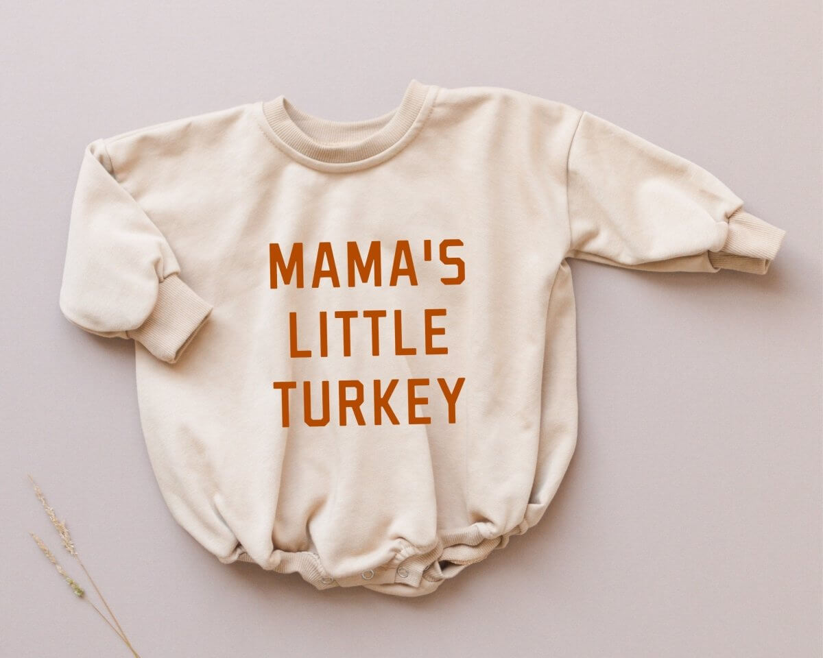 Little Joy Co. Mama's Little Turkey Sweatshirt Romper - Everetts Place Boutique -