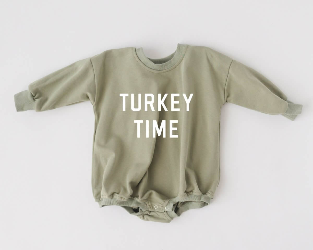 Little Joy Co. Turkey Time Sweatshirt Romper - more colors - Everetts Place Boutique -