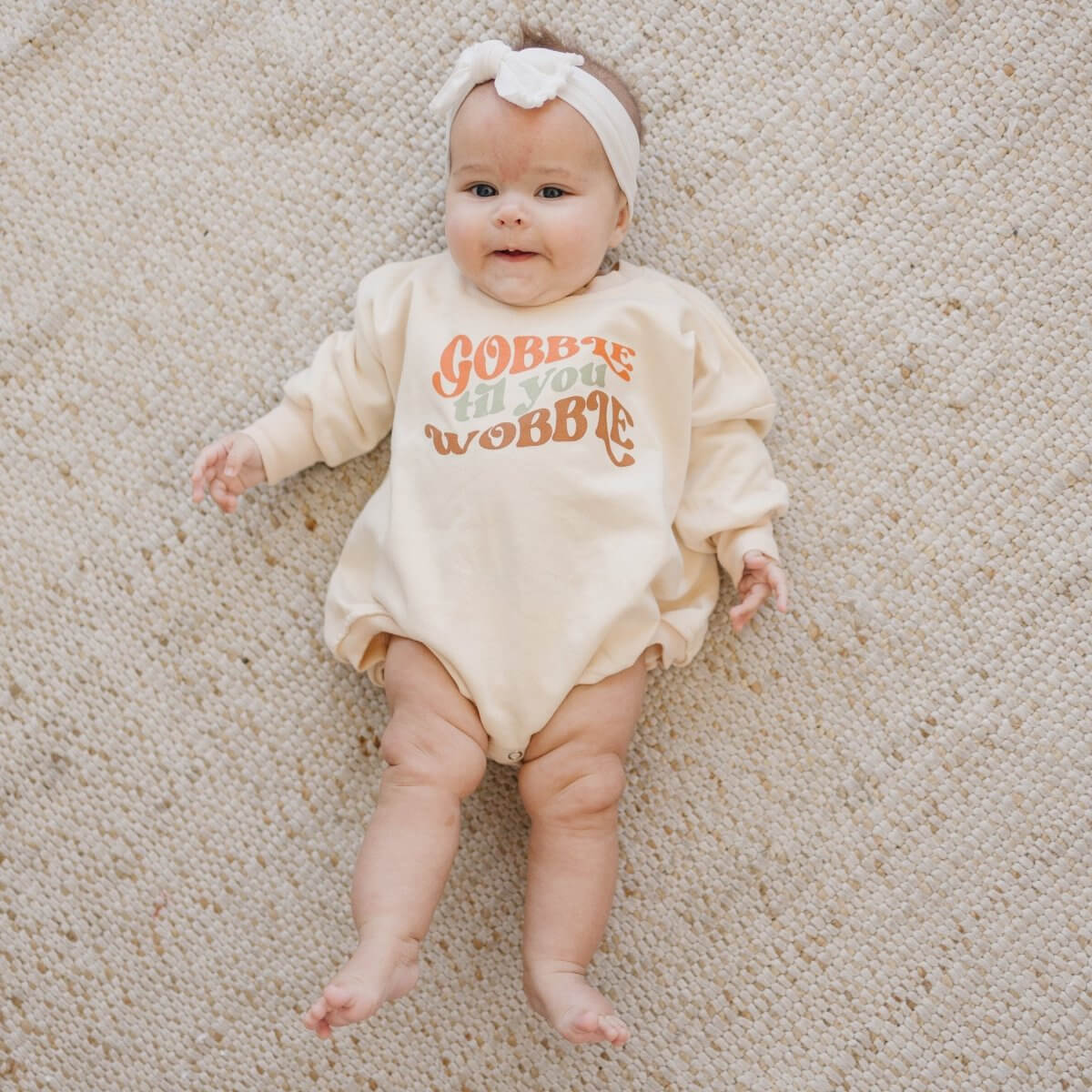 Little Joy Co. Gobble Til You Wobble Sweatshirt Romper - more colors - Everetts Place Boutique -