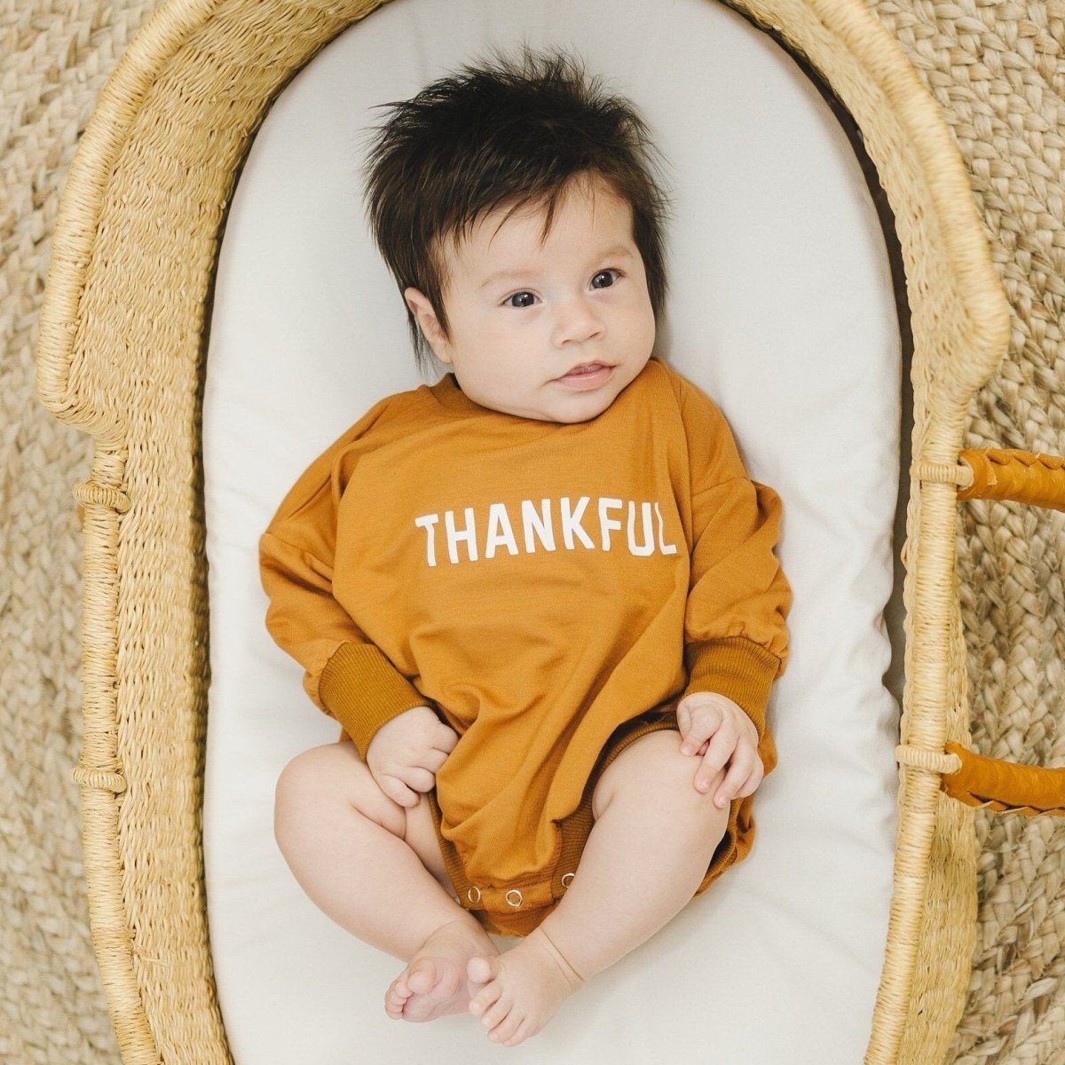 Little Joy Co. Thankful Bamboo Sweatshirt Romper - Everetts Place Boutique -
