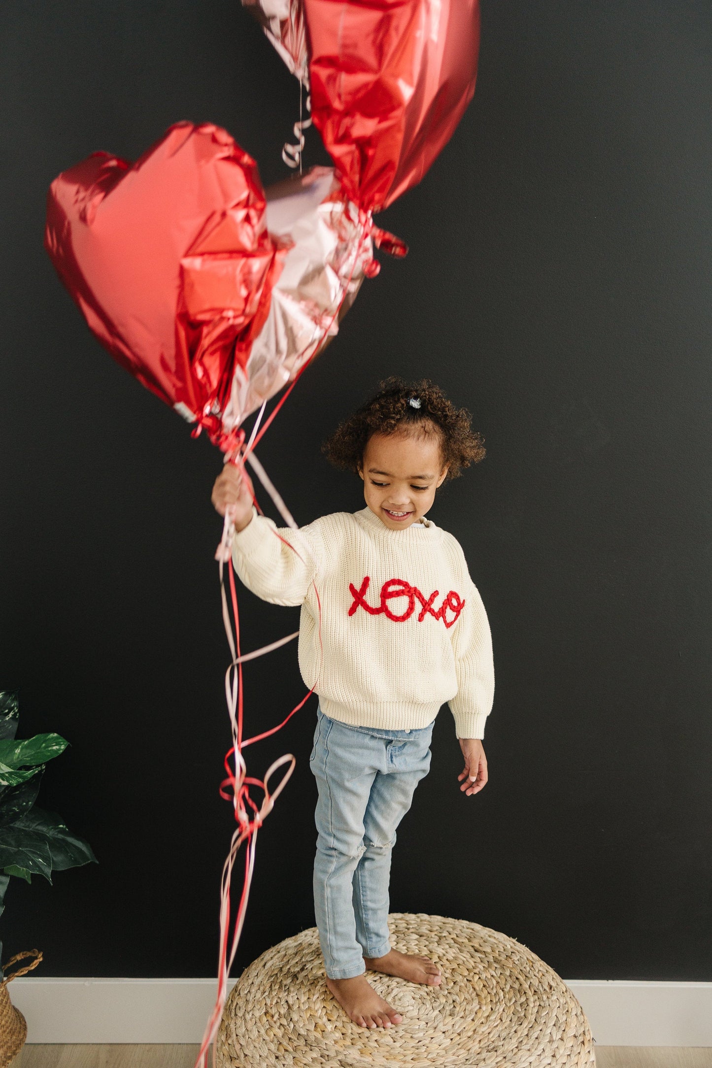 XOXO Hand Embroidered Kids Sweater Cozy Cotton Blend Little Joy Co. Everetts Place: Online Boutique