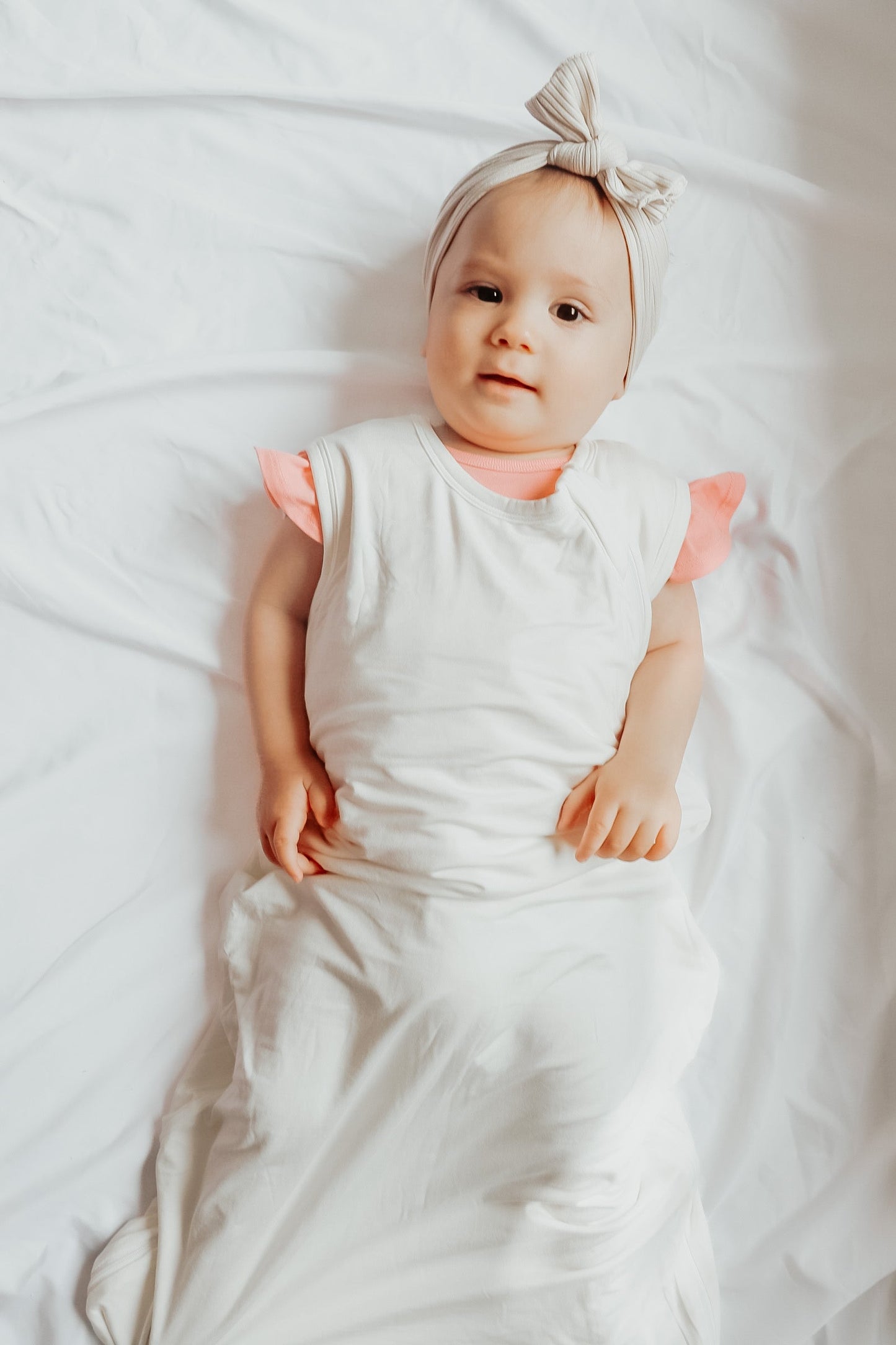 Cloud Bamboo Sleep Sack For Babies Cloud White Premium Little Mae & Co Everetts Place: Online Boutique