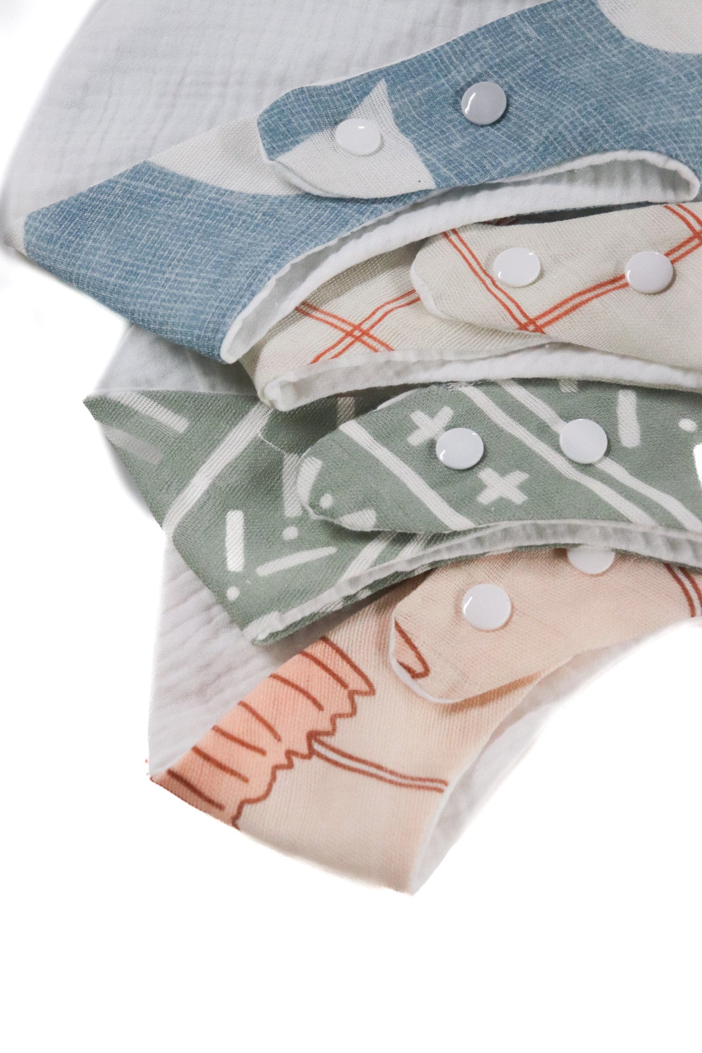 Little Mae & Co Woven Bandana Bib Organic Cotton With Adjustable Snaps -
