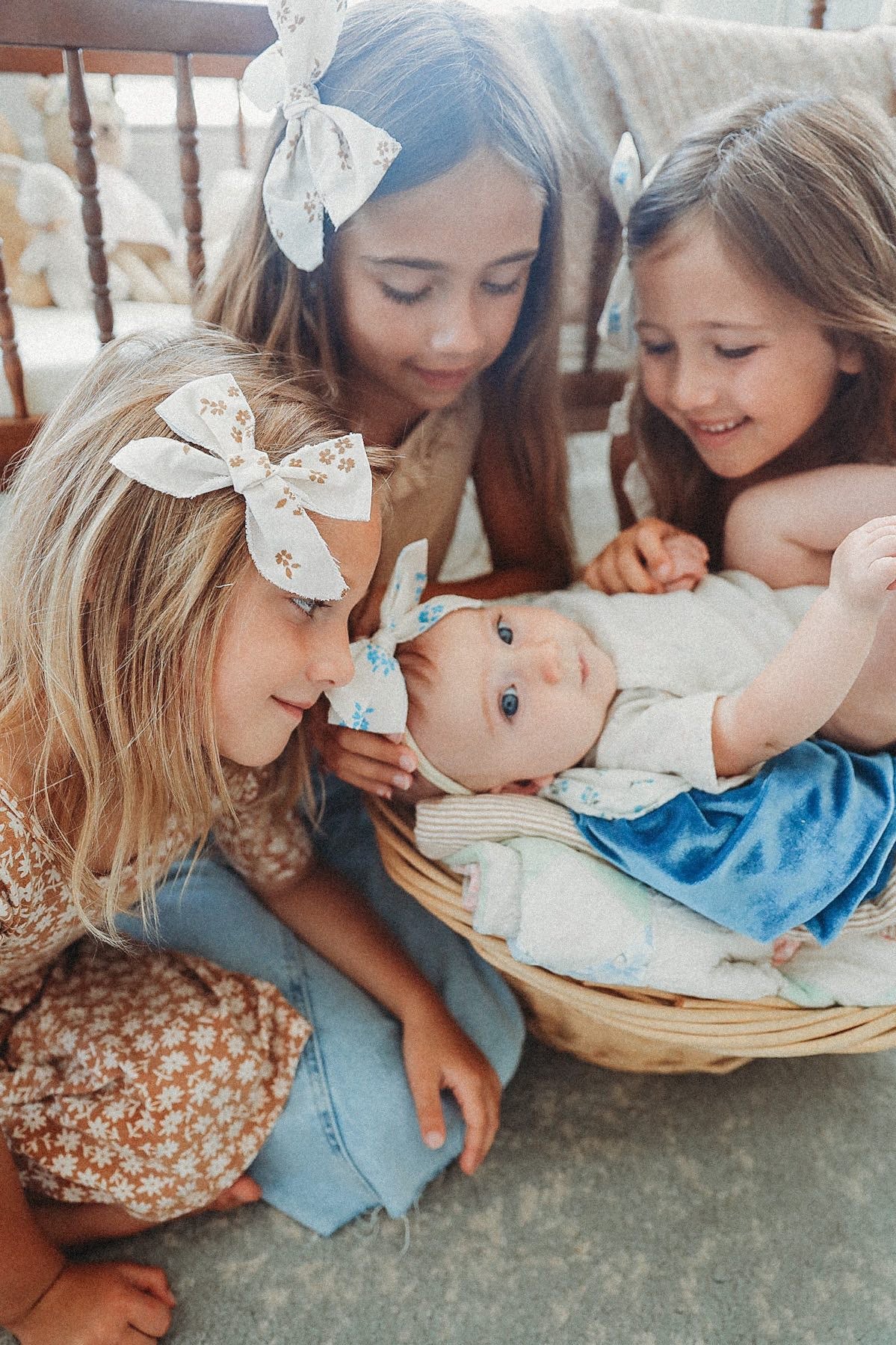 Sugar Mini Pinwheel Bow Floral Cotton Hair Accessory Little Mae & Co Everetts Place: Online Boutique