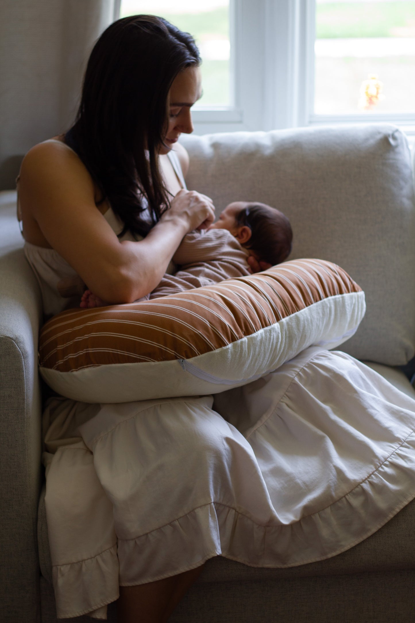 Sandstone Nursing Pillow Cover for Feeding and Tummy Time Little Mae & Co Everetts Place: Online Boutique