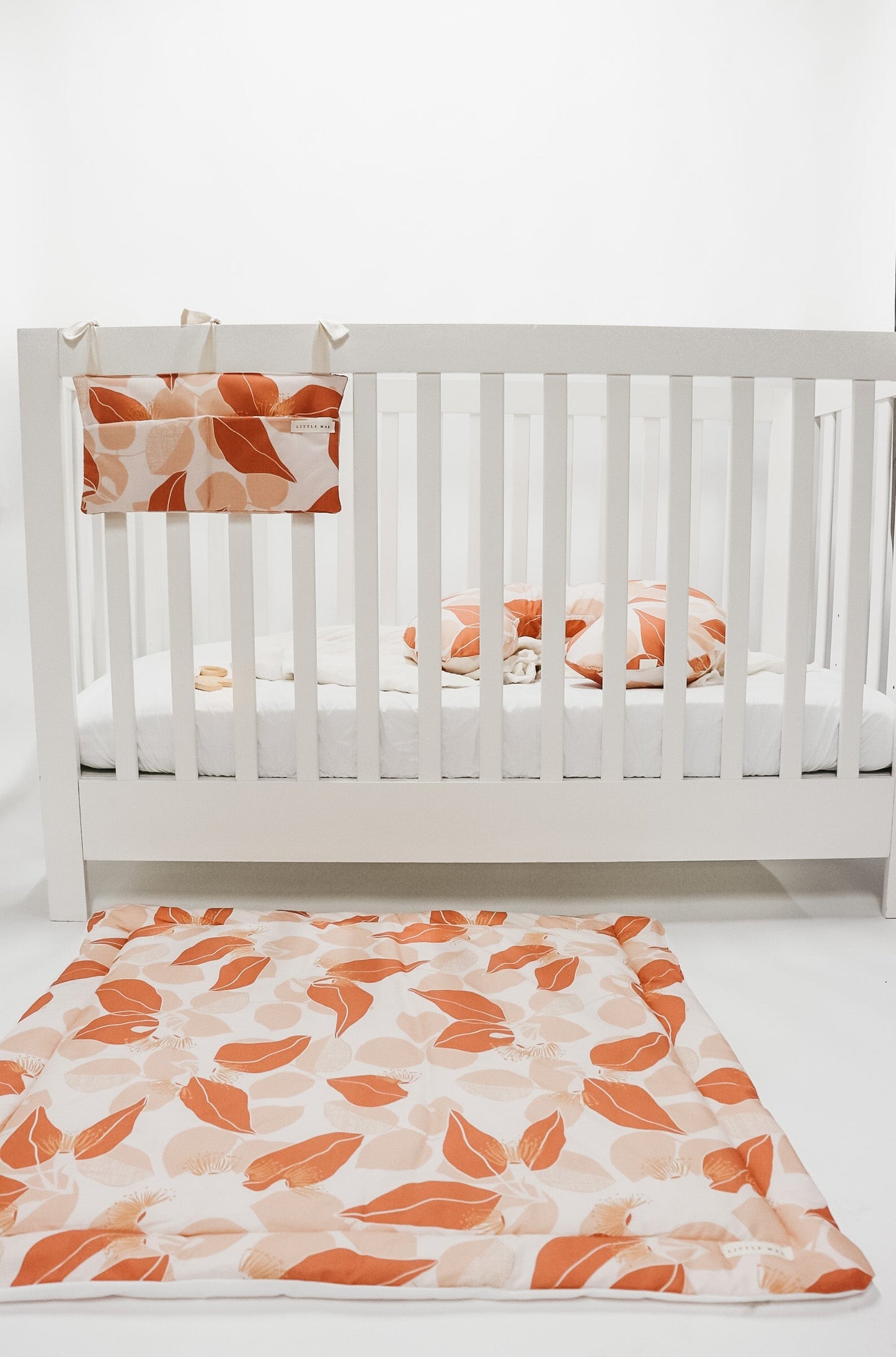 Little Mae & Co Mongolia Crib Organizer Nursery Cotton Pockets Washable - Baby & Toddler > Diapering > Diaper Organizers > Diaper Caddies Baby Crib Storage