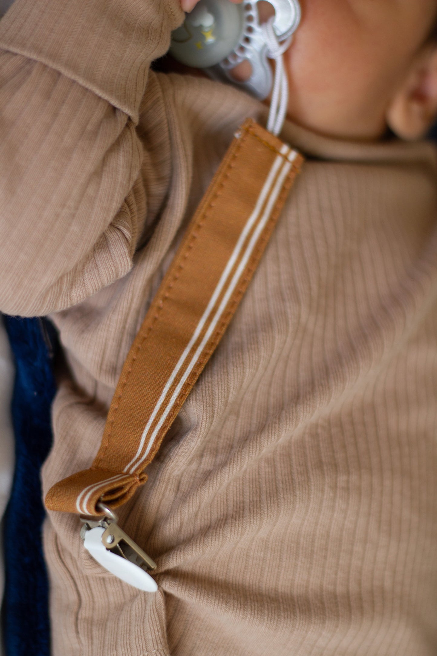 Sandstone Pacifier Clip For Baby Little Mae And Co Little Mae & Co Everetts Place: Online Boutique