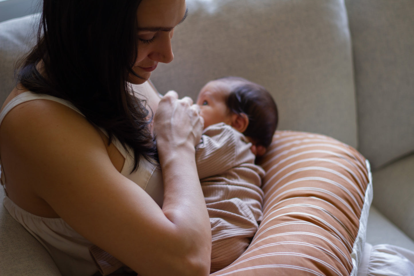 Sandstone Nursing Pillow Cover for Feeding and Tummy Time Little Mae & Co Everetts Place: Online Boutique