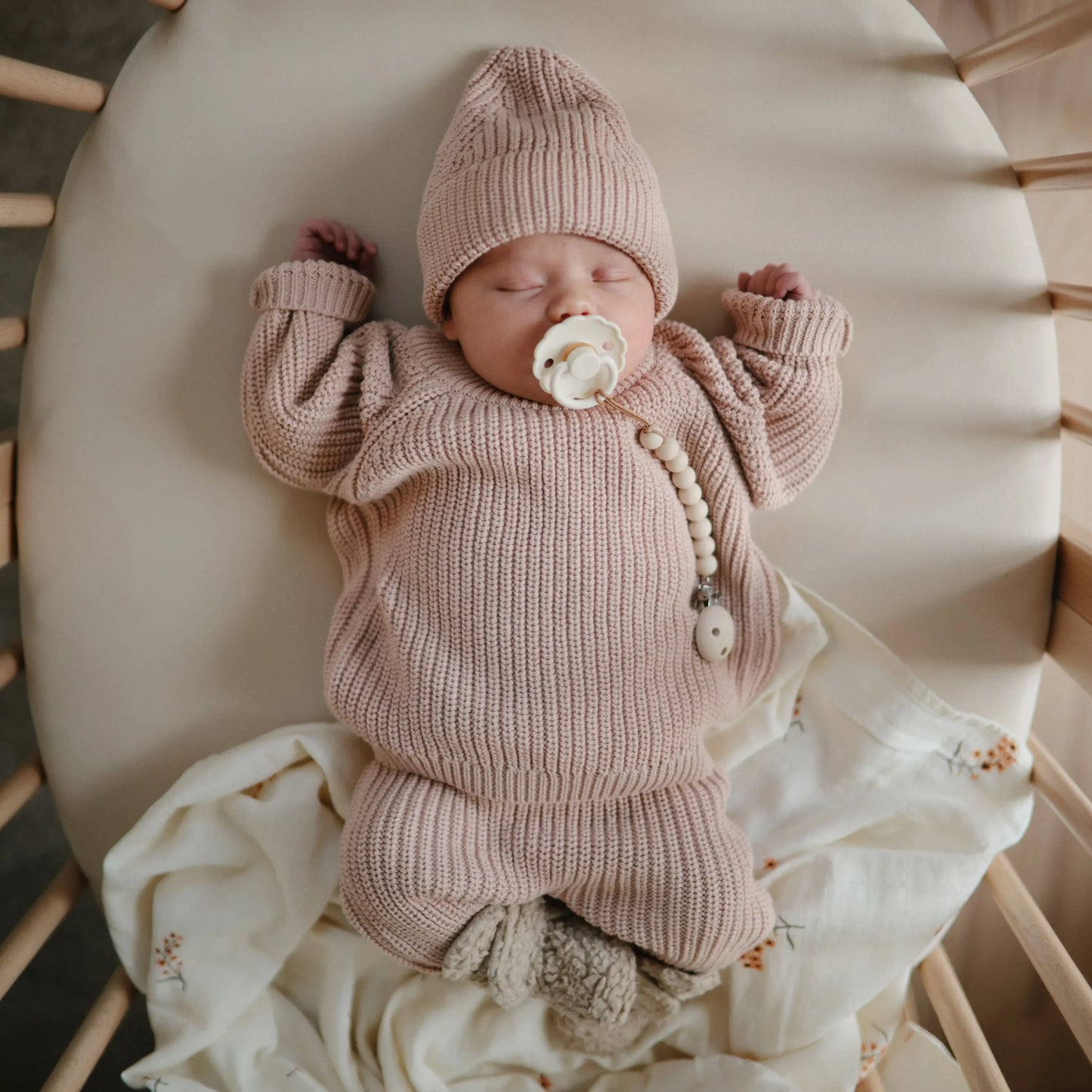 Chunky Knit Beanie Made with Organic Cotton for Babies Cozy and Stylish Mushie