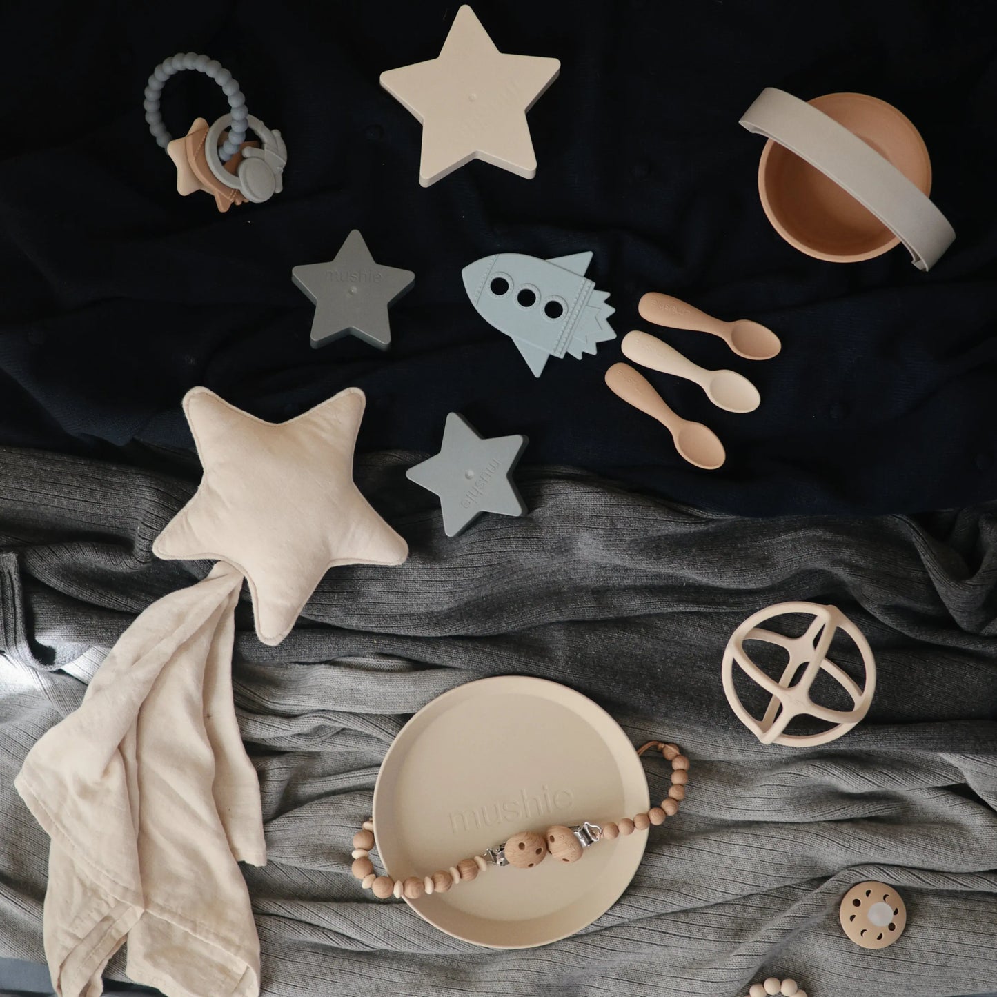 Star Lovey Blanket Made From 100 Percent Organic Cotton Soft Colors Playful Designs For Babies And Toddlers Mushie