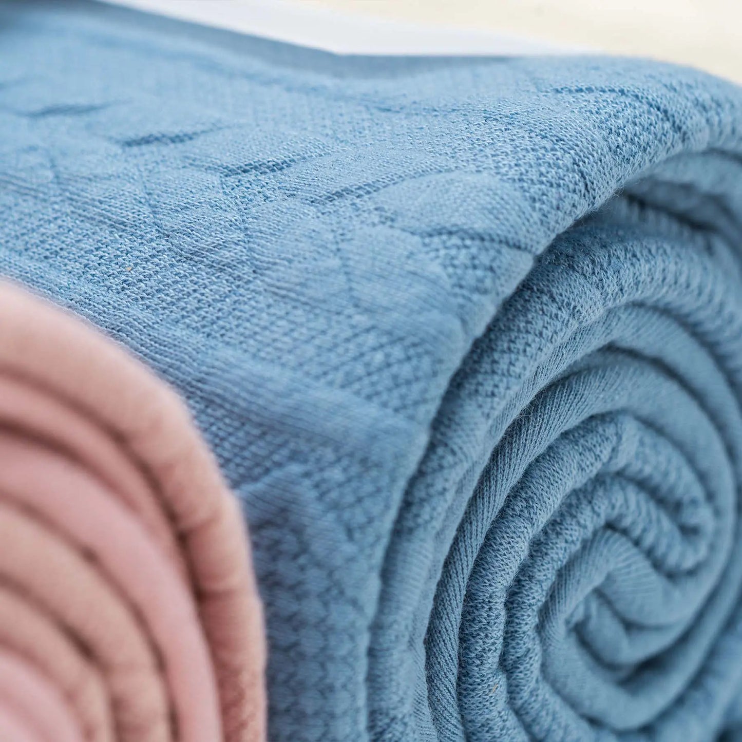 Denim Knit Baby Blanket Soft and Cozy Gift for Newborns.